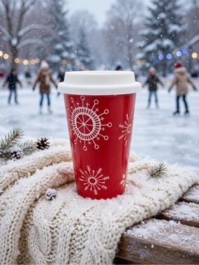 Christmas Etched Snowflake Travel Mug